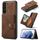 Per Samsung Galaxy S23 5G JEEHOOD Custodia a portafoglio staccabile magnetica retrò (marrone)