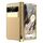 Per Google Pixel Fold Custodia per telefono pieghevole con motivo litchi galvanico per penna con stilo (oro)