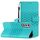 Per Samsung Galaxy S22 5G Custodia per telefono in pelle con effetto pelle goffrata a diamante con cordino (blu) Per Samsung Galaxy S22 5G Custodia per telefono in pelle con effetto pelle goffrata a diamante con cordino (blu)