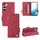 Custodia per telefono in pelle con chiusura magnetica per Samsung Galaxy S23 5G (rosso)