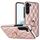 Per Samsung Galaxy S23 5G custodia in pelle PU rombica con supporto ad anello (oro rosa) Per Samsung Galaxy S23 5G custodia in pelle PU rombica con supporto ad anello (oro rosa)