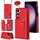 Per Samsung Galaxy S23 5G Custodia per telefono quadrata con cerniera a croce (rossa) Per Samsung Galaxy S23 5G Custodia per telefono quadrata con cerniera a croce (rossa)