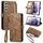 Per Samsung Galaxy S22+ 5G Custodia per cellulare in pelle con cerniera geometrica e fibbia laterale (marrone) Per Samsung Galaxy S22+ 5G Custodia per cellulare in pelle con cerniera geometrica e fibbia laterale (marrone)