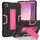 Per Lenovo Tab M8 4a generazione custodia per tablet PC ibrida in silicone a colori a contrasto con supporto (nero rosa rossa) Per Lenovo Tab M8 4a generazione custodia per tablet PC ibrida in silicone a colori a contrasto con supporto (nero rosa rossa)