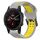 Per Garmin Fenix 5S Plus 20mm cinturino in silicone con fibbia inversa bicolore (grigio + giallo) Per Garmin Fenix 5S Plus 20mm cinturino in silicone con fibbia inversa bicolore (grigio + giallo)