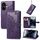 Per Ulefone Note 16 Pro Custodia in pelle goffrata fiore mandala (viola)