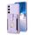 Per Samsung Galaxy S23+ 5G BF27 Custodia per telefono con porta carte di credito ad anello in metallo (viola) Per Samsung Galaxy S23+ 5G BF27 Custodia per telefono con porta carte di credito ad anello in metallo (viola)