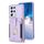 Per Samsung Galaxy S21 Ultra 5G BF27 Custodia per cellulare con porta carte di credito ad anello in metallo (viola) Per Samsung Galaxy S21 Ultra 5G BF27 Custodia per cellulare con porta carte di credito ad anello in metallo (viola)