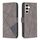 Per Samsung Galaxy S23 FE 5G Custodia in pelle con struttura a rombo con fibbia magnetica (grigio)