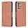 Per Samsung Galaxy S23 FE 5G Custodia per cellulare in pelle di agnello con trama in puro colore (marrone) Per Samsung Galaxy S23 FE 5G Custodia per cellulare in pelle di agnello con trama in puro colore (marrone)
