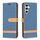 Per Samsung Galaxy S23 FE 5G Custodia per telefono in pelle con texture denim a blocchi di colore (blu scuro) Per Samsung Galaxy S23 FE 5G Custodia per telefono in pelle con texture denim a blocchi di colore (blu scuro)