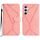 Per Samsung Galaxy S23 FE 5G Custodia in pelle goffrata con cuciture (rosa) Per Samsung Galaxy S23 FE 5G Custodia in pelle goffrata con cuciture (rosa)