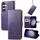 Per Samsung Galaxy S23 FE 5G Custodia per telefono in pelle con fibbia in rilievo con chiusura a quattro foglie (viola) Per Samsung Galaxy S23 FE 5G Custodia per telefono in pelle con fibbia in rilievo con chiusura a quattro foglie (viola)