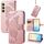 Per Samsung Galaxy S23 FE 5G Custodia per telefono in pelle goffrata farfalla amore fiore (oro rosa) Per Samsung Galaxy S23 FE 5G Custodia per telefono in pelle goffrata farfalla amore fiore (oro rosa)