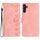 Per Samsung Galaxy S23 FE 5G Custodia in pelle goffrata con sette farfalle (rosa) Per Samsung Galaxy S23 FE 5G Custodia in pelle goffrata con sette farfalle (rosa)