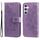 Per Samsung Galaxy S23 FE 5G Custodia per telefono in pelle goffrata con fiori a 7 petali (viola chiaro) Per Samsung Galaxy S23 FE 5G Custodia per telefono in pelle goffrata con fiori a 7 petali (viola chiaro)