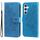 Per Samsung Galaxy S23 FE 5G Custodia per telefono in pelle goffrata con fiori a 7 petali (blu) Per Samsung Galaxy S23 FE 5G Custodia per telefono in pelle goffrata con fiori a 7 petali (blu)
