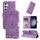 Per Samsung Galaxy S23 FE 5G Custodia per telefono in pelle di girasole goffrata (viola) Per Samsung Galaxy S23 FE 5G Custodia per telefono in pelle di girasole goffrata (viola)