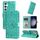 Per Samsung Galaxy S23 FE 5G Custodia per telefono in pelle di girasole goffrata (verde) Per Samsung Galaxy S23 FE 5G Custodia per telefono in pelle di girasole goffrata (verde)