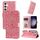 Per Samsung Galaxy S23 FE 5G Custodia per telefono in pelle di girasole goffrata (oro rosa) Per Samsung Galaxy S23 FE 5G Custodia per telefono in pelle di girasole goffrata (oro rosa)