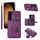 Per Samsung Galaxy S23 + 5G Custodia per cellulare con porta carte orizzontale con doppio cordino (viola scuro) Per Samsung Galaxy S23 + 5G Custodia per cellulare con porta carte orizzontale con doppio cordino (viola scuro)