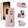 Per Samsung Galaxy S23 + 5G Custodia per cellulare con porta carte orizzontale con doppio cordino (oro rosa) Per Samsung Galaxy S23 + 5G Custodia per cellulare con porta carte orizzontale con doppio cordino (oro rosa)