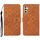Per Samsung Galaxy S23 FE 5G Custodia per telefono in pelle con motivo goffrato stile etnico (marrone) Per Samsung Galaxy S23 FE 5G Custodia per telefono in pelle con motivo goffrato stile etnico (marrone)