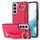 Per Samsung Galaxy S22+ Custodia antiscivolo per telefono in PU con anello a copertura totale con cinturino (rosa rossa) Per Samsung Galaxy S22+ Custodia antiscivolo per telefono in PU con anello a copertura totale con cinturino (rosa rossa)