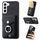 Per Samsung Galaxy S22 + 5G Galvanotecnica Custodia per cellulare con anello in pelle effetto pelle (nero) Per Samsung Galaxy S22 + 5G Galvanotecnica Custodia per cellulare con anello in pelle effetto pelle (nero)