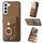 Per Samsung Galaxy S22 + 5G Galvanotecnica Custodia per cellulare con anello in pelle effetto pelle (marrone) Per Samsung Galaxy S22 + 5G Galvanotecnica Custodia per cellulare con anello in pelle effetto pelle (marrone)