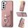 Per Samsung Galaxy S22+ 5G Custodia per cellulare con anello in pelle effetto pelle galvanica (rosa) Per Samsung Galaxy S22+ 5G Custodia per cellulare con anello in pelle effetto pelle galvanica (rosa)