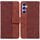 Per Samsung Galaxy S23 FE 5G Custodia in pelle goffrata geometrica (marrone) Per Samsung Galaxy S23 FE 5G Custodia in pelle goffrata geometrica (marrone)