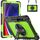 Per Samsung Galaxy Tab S9+ / S8+ Custodia in silicone + tablet PC (nero + giallo verde)