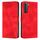 Custodia in pelle per Samsung Galaxy S22 5G Dream Triangle con cordino (rosso) Custodia in pelle per Samsung Galaxy S22 5G Dream Triangle con cordino (rosso)