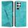 Custodia in pelle per Samsung Galaxy S22 Ultra 5G Dream Triangle con cordino (verde)