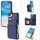 Per Samsung Galaxy S23 5G Slot per schede con cerniera Custodia per telefono RFID (blu)