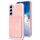 Per Samsung Galaxy S22+ 5G BF28 Custodia per telefono con sacchetto per carte satinato con supporto (rosa) Per Samsung Galaxy S22+ 5G BF28 Custodia per telefono con sacchetto per carte satinato con supporto (rosa)