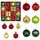 44 pezzi/set 3-6 cm di palline di Natale dipinte con ornamenti elettrolitici, colore: rosso dorato verde
