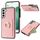 Per Samsung Galaxy S22 5G Custodia per telefono con retro in pelle con carta ad anello Litchi (rosa) Per Samsung Galaxy S22 5G Custodia per telefono con retro in pelle con carta ad anello Litchi (rosa)