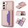 Per Samsung Galaxy S22+ Custodia per telefono in pelle con borsa per carte staccabile antifurto RFID (rosa) Per Samsung Galaxy S22+ Custodia per telefono in pelle con borsa per carte staccabile antifurto RFID (rosa)
