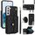 Custodia per telefono in pelle a portafoglio orizzontale rombica a tracolla per Samsung Galaxy S22 5G (nera)