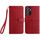 Custodia per telefono in pelle con trama rombica per Samsung Galaxy S21 Ultra 5G con cordino (rosso) Custodia per telefono in pelle con trama rombica per Samsung Galaxy S21 Ultra 5G con cordino (rosso)