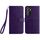 Custodia per telefono in pelle con trama rombica per Samsung Galaxy S21 Ultra 5G con cordino (viola) Custodia per telefono in pelle con trama rombica per Samsung Galaxy S21 Ultra 5G con cordino (viola)
