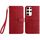 Custodia per telefono in pelle con trama rombica per Samsung Galaxy S22 Ultra 5G con cordino (rosso) Custodia per telefono in pelle con trama rombica per Samsung Galaxy S22 Ultra 5G con cordino (rosso)