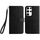 Custodia per telefono in pelle con trama rombica per Samsung Galaxy S22 Ultra 5G con cordino (nero) Custodia per telefono in pelle con trama rombica per Samsung Galaxy S22 Ultra 5G con cordino (nero)