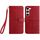 Custodia per telefono in pelle con trama rombica per Samsung Galaxy S23 5G con cordino (rosso) Custodia per telefono in pelle con trama rombica per Samsung Galaxy S23 5G con cordino (rosso)