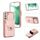 Custodia per telefono in pelle con slot per schede Samsung Galaxy S22 5G (rosa)
