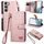 Per Samsung Galaxy S23 5G Love Custodia in pelle con cordino e cerniera (rosa)