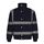 Giacca invernale in cotone riflettente multitasche corta impermeabile calda, taglia: L (blu navy)
