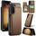 Custodia per telefono antifurto RFID per slot per schede CaseMe C22 per Samsung Galaxy S23+ 5G (marrone)